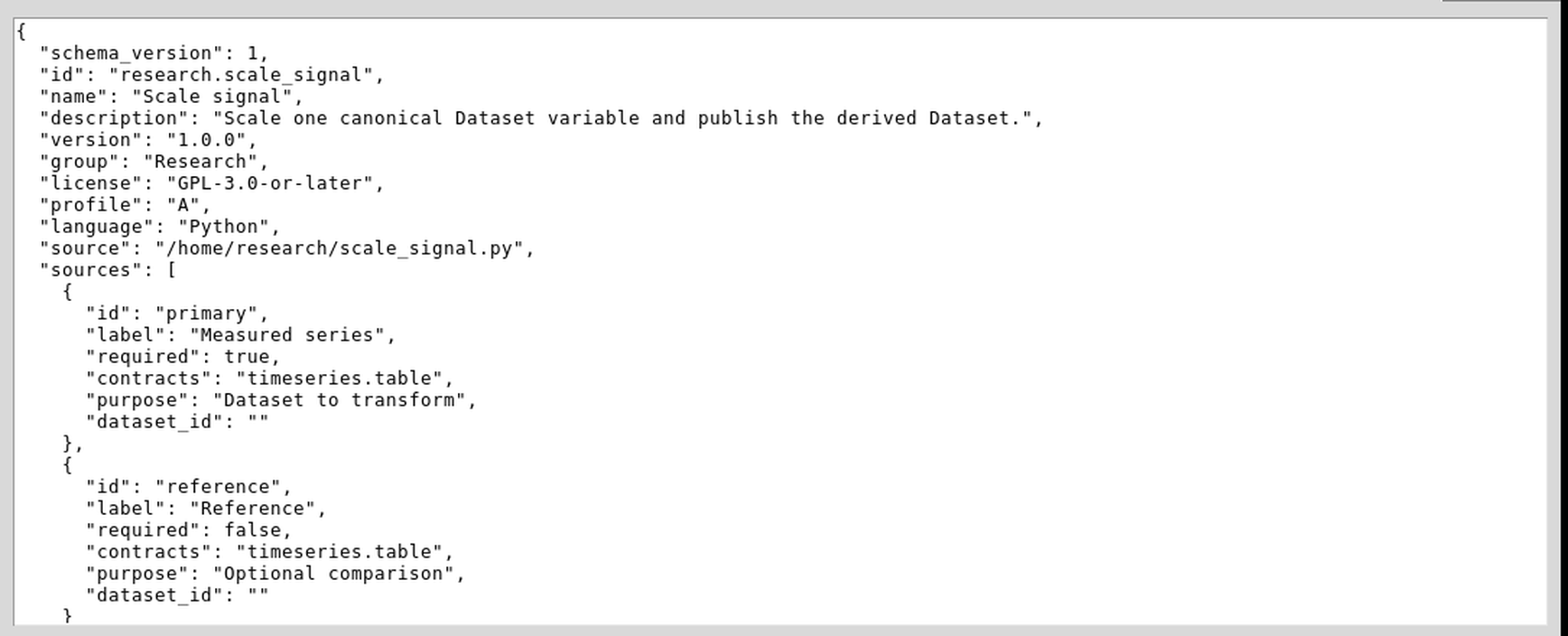Zoom leggibile dell'editor Project JSON del Script Module Builder