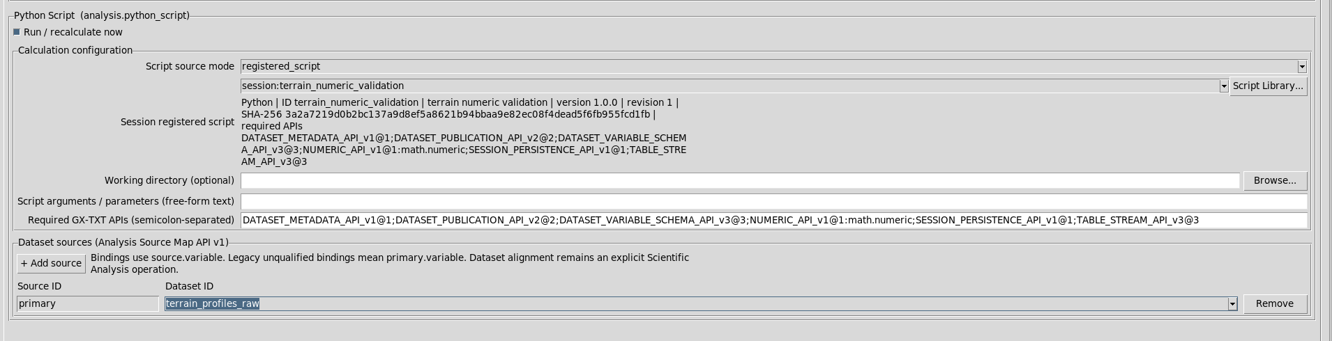 Analysis Source model mancante