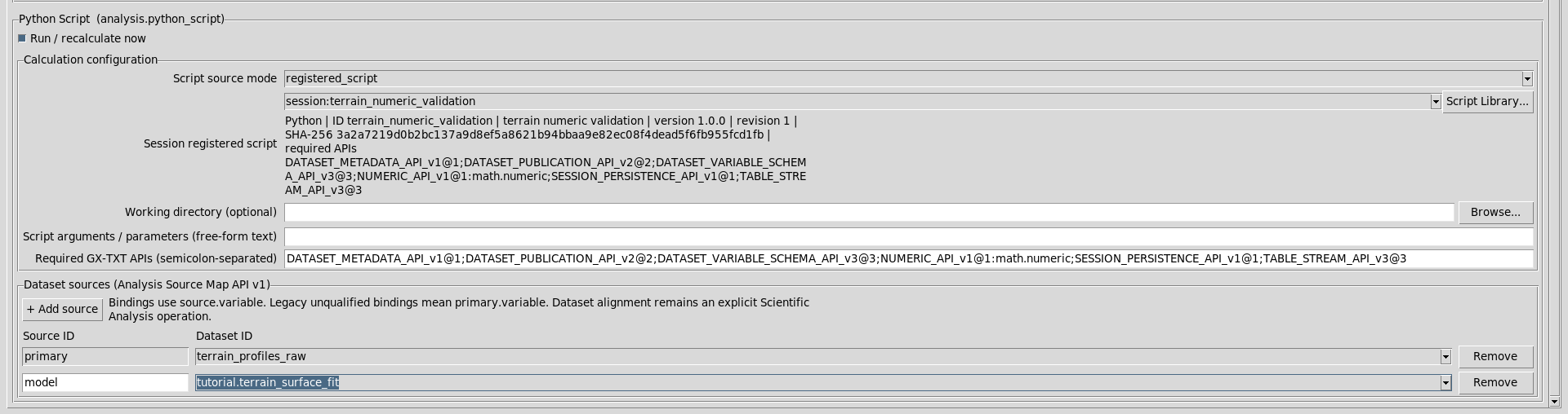 Analysis Sources primary e model configurate